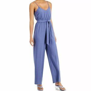 Bar III BLUE SHADOW Women's Sleeveless Wide-Leg Jumpsuit